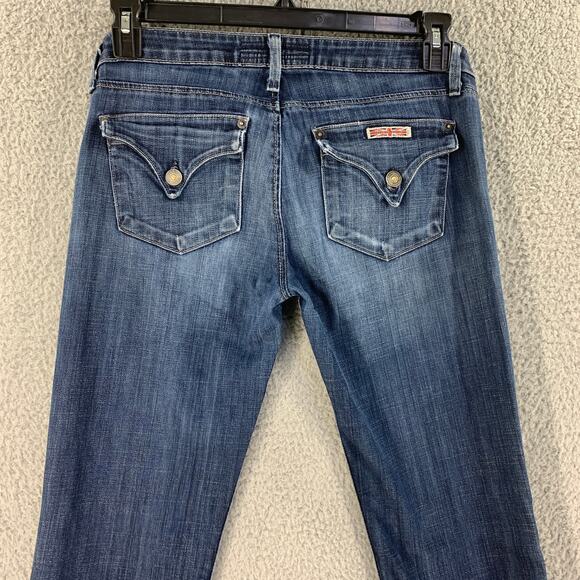 Hudson Womens Jeans Flap Pocket Slim Straight Pants Denim Sz 28 Low Rise - Picture 10 of 16